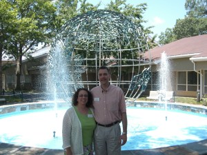 This fountain was one of the coolest (as in neat and temperature) places at the International Learning Center.