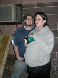 Night time help Collin & Chelsie - the light holders!