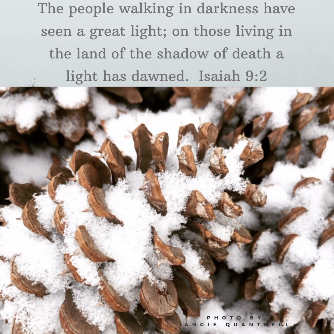 The people walking in darkness have seen a great light; on those living in the land of the shadow of death a light has dawned. HOPE(1)